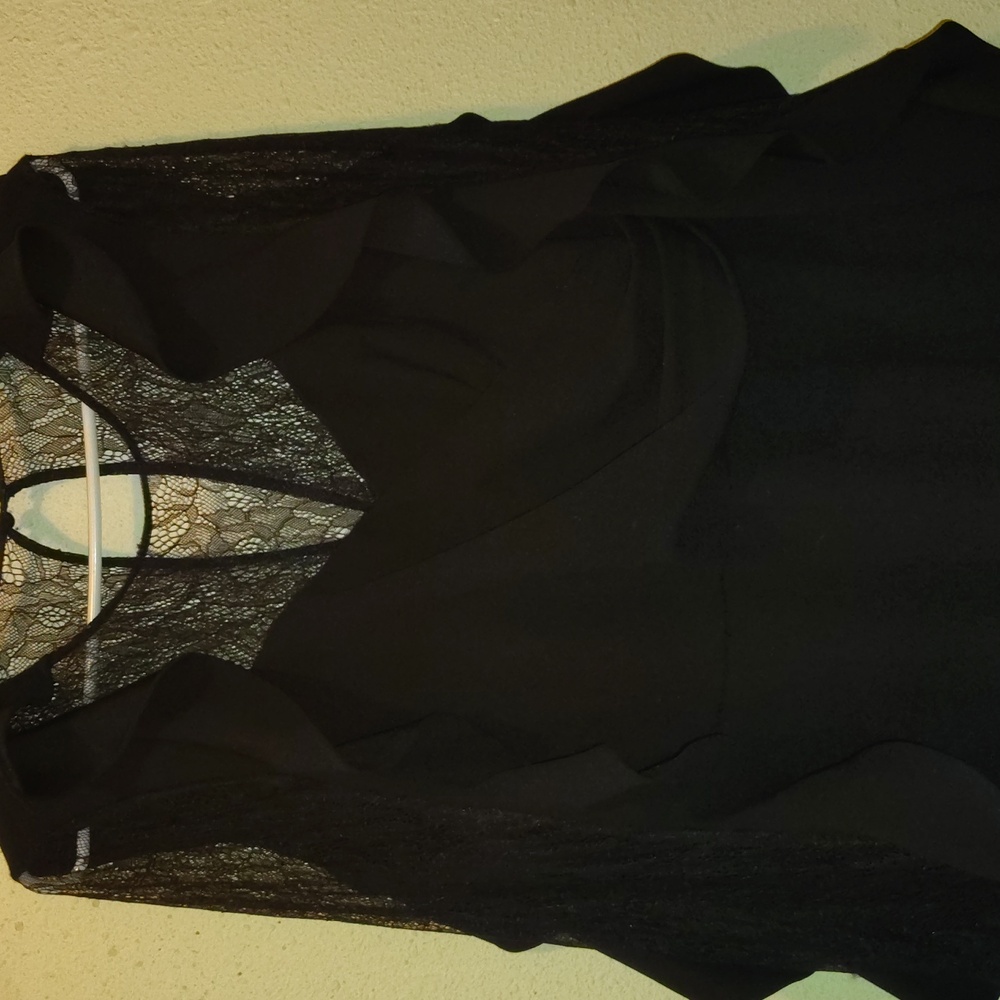 Nwot Elegant Black Lace Versatile Rouched JUMPSUIT - Picture 3 of 16